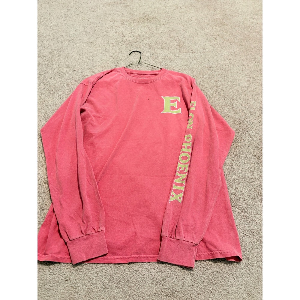 Blue 84 Elon University Phoenix Long Sleeve Shirt Mens Medium Coral Pink Cotton